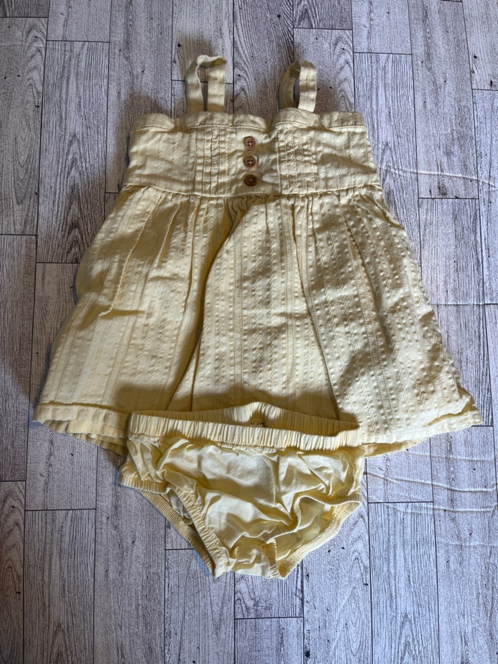 baby B'gosh Pale Yellow Dress & Bloomer Set - 6M - 100% Cotton